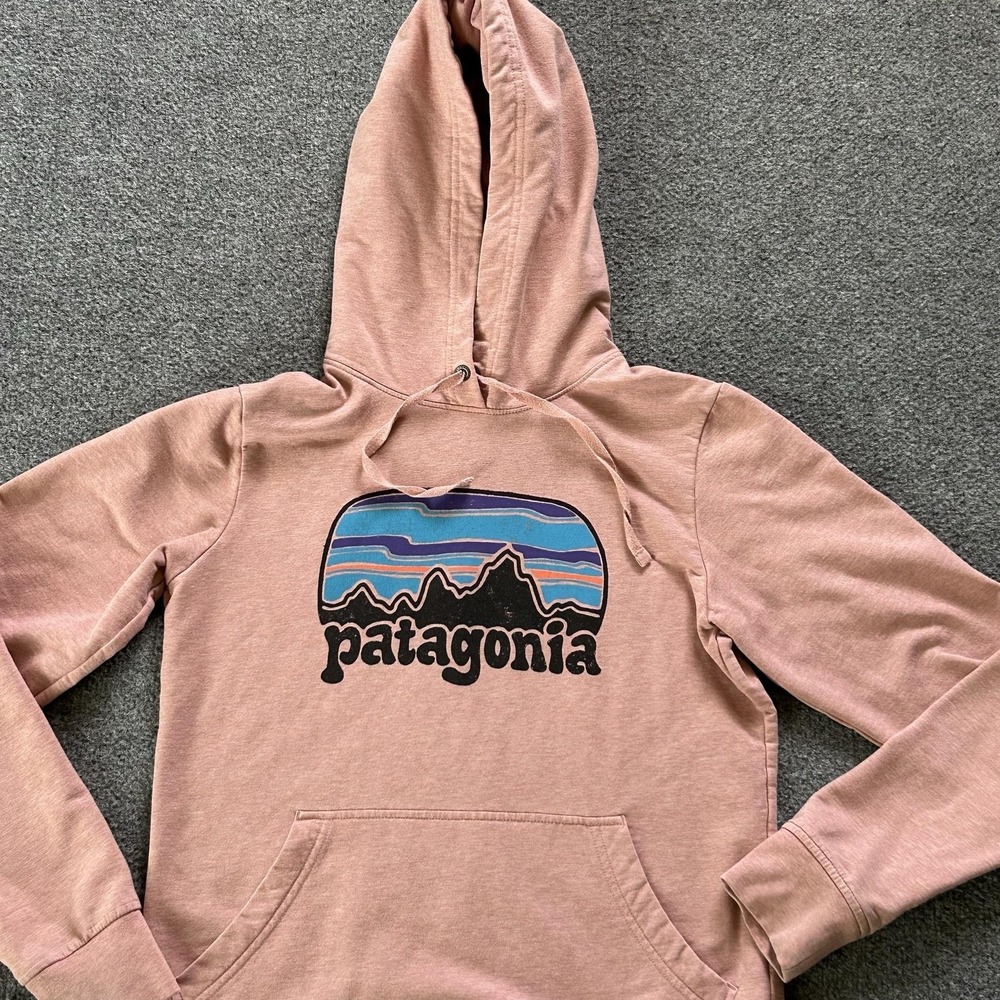 Patagonia Hoodie Womens Small peach Fitz Roy Far Out Ahnya Hoody